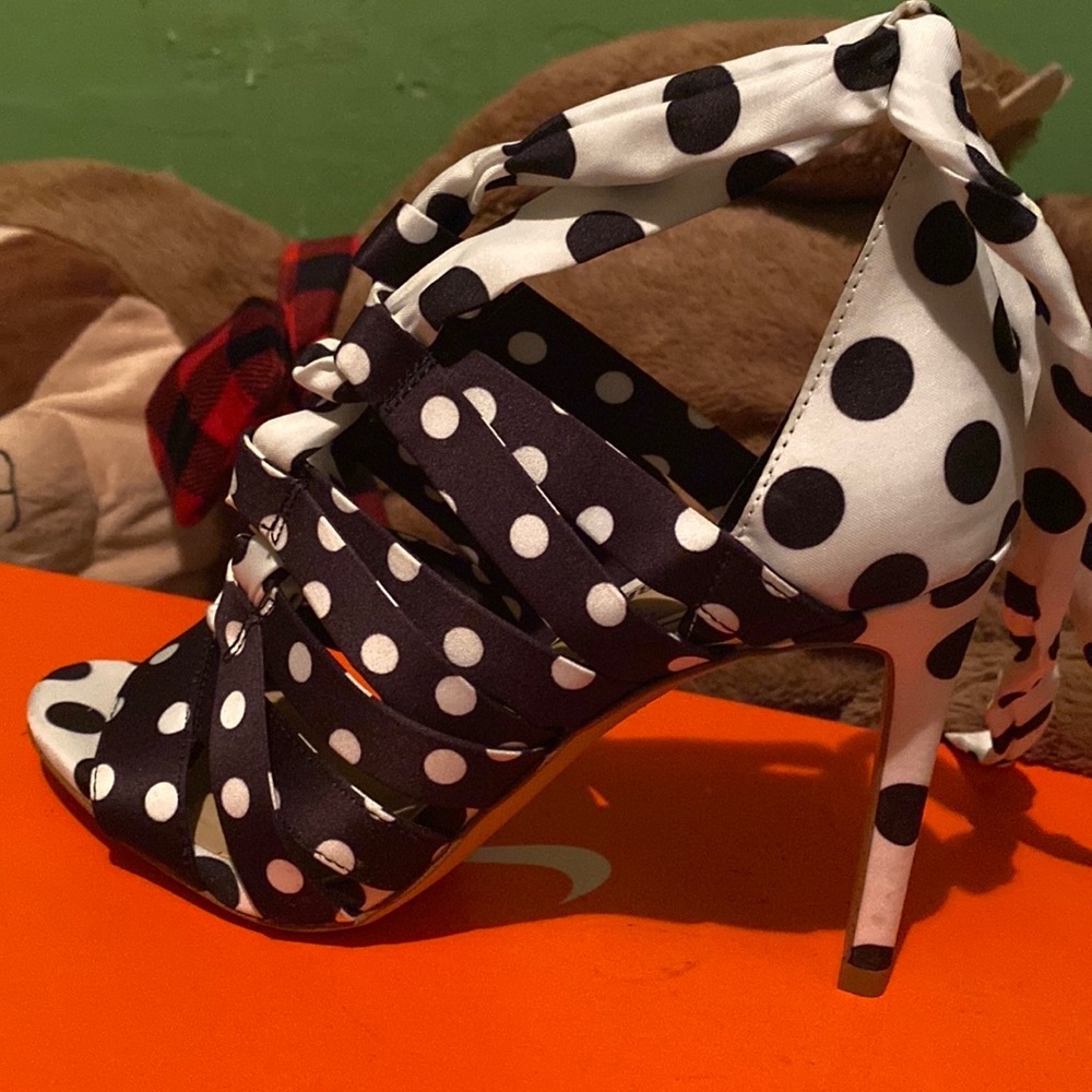 COPY - Gianni Bini Black and White Polka Dot heels